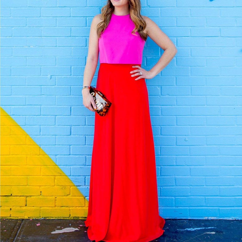 Jill Jill Stuart Popover Color block Gown Maxi Dress